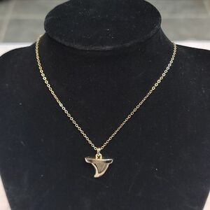 Gold Tone Shark Tooth Necklace